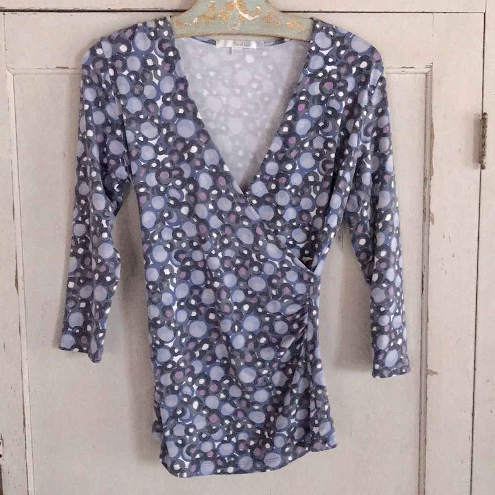 Boden V-Neck faux wrap knit top